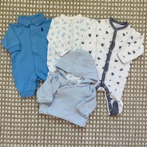 Ralph Lauren Baby Boy Bundle Coverall Onesie Polo Jacket